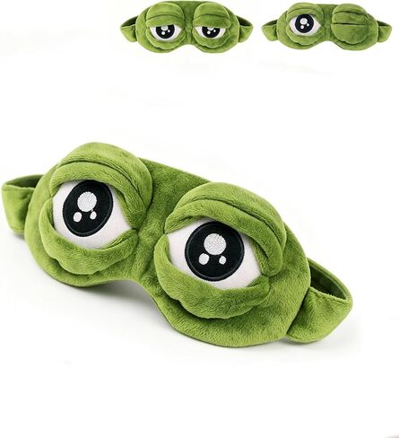 3D Frog Sleep Mask, Funny Cute Frog Eye Mask for Sleeping, Soft Comfortable Blindfold for Nap Travel Airplane Night Sleep (1 Pcs) in Kuwait