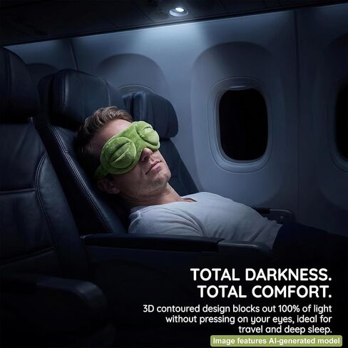 3D Frog Sleep Mask, Funny Cute Frog Eye Mask for Sleeping, Soft Comfortable Blindfold for Nap Travel Airplane Night Sleep (1 Pcs) in Kuwait