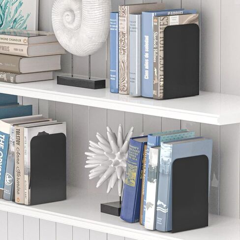 Book Ends 10pcs Bookends L-Shaped Bookends Book Stoppers Book Holders Shelf Book End for Home Office School Supplies(Black,2pcs) in Saudi Arabia