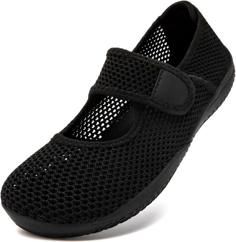 Wide Diabetic Shoes for Womens Barefoot Walking Shoes Adjustable Mary Jane Style Flats Zero Drop Casual Sneakers Arthritis Edema Breathable Sneakers Indoor Outdoor in Saudi Arabia