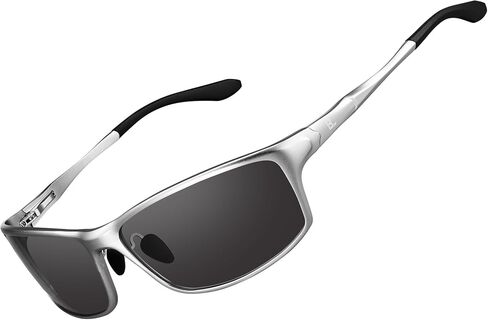 BIRCEN Polarized Wrap-Around Sunglasses Men: UV Protection Anti-Glare Lightweight Metal Shades for Men Driving Fishing in Saudi Arabia