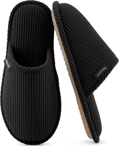 VeraCosy Women's Corduroy Scuff Slippers with Soft Memory Foam Non Slip Outsole in Saudi Arabia