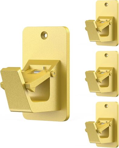 Adhesive No Drill Curtain Rod Brackets - Heavy Duty 30LB Holders for Bathroom Bedroom Kitchen, Universal Damage-Free Window Rod Hooks with Nail-Free Installation (4PC Black) in Saudi Arabia