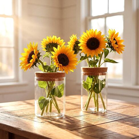 6Pcs Glass Plant Propagation Stations, Desktop Flower Vases, 3 Size Hydroponic Glass Container Vase (2 Large & 2 Medium & 2 Small) for Plant Cuttings, Desks, Houses, Living Room, Bedroom, Office Decor in Saudi Arabia