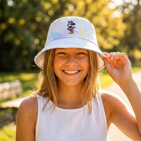 Disney Minnie Mouse Bucket Hat Toddler Girl - Accessories Bundle Bucket Hat for Girls Plus Stickers Minnie Hats for Kids in Kuwait