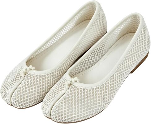 Split Toe Tabi Flats for Women Lightweight Mesh Ballet Flats Rounde Toe Slip-On Comfortable Low Heel Casual Summer Dressy Shoes in Saudi Arabia