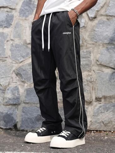 Men's Lightweight Sweatpants Y2K Parachute Baggy Wide Leg Drawstring Track Pants Casual Streetwear in Kuwait