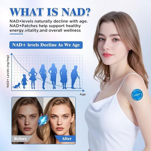 NAD+ Patches | Promote Daily Vitality & Healthy Aging | Support Cellular Energy & Metabolism | 8-Hour Timed Release (30) in Kuwait