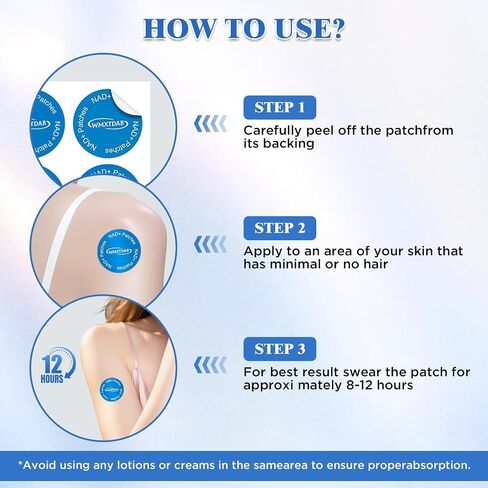 NAD+ Patches | Promote Daily Vitality & Healthy Aging | Support Cellular Energy & Metabolism | 8-Hour Timed Release (30) in Kuwait