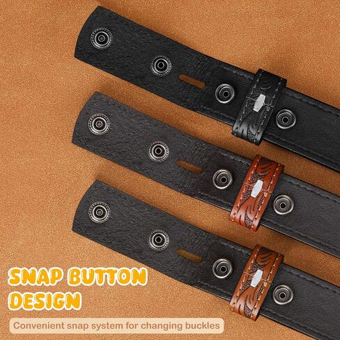 SANSTHS Kids Western Belt without Buckle Genuine Leather Boys Girls Belt Strap Cowgirl Cowboy Belts for Jeans Western Gifts in Kuwait