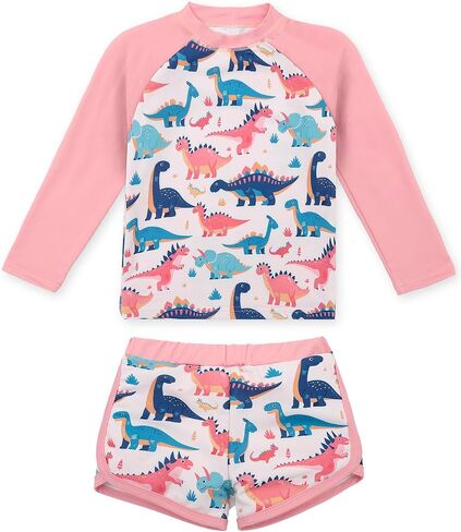 Babygoal Little Girl Rash Guard UPF 50+ ملابس سباحة قطعتين، طقم ملابس سباحة Rashguard بأكمام طويلة للفتيات من عمر 3 إلى 8 سنوات in Kuwait