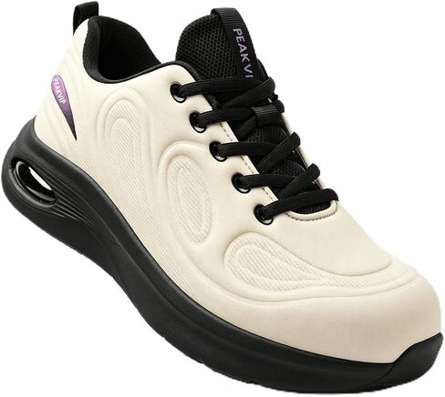 Women's Wide Steel Toe Safety Work Sneakers - Lightweight Non Slip Water Resistant Orthopedic Shoes for Standing All Day in Saudi Arabia