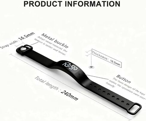 Vibrating Alarm Clock Watch for Heavy Sleepers, Silent Wake Up Bracelet & Smart Wristband, Wearable Vibration Wrist Alarm, Non-Audible Sleep Wristband for Men & Women(Black) in Saudi Arabia