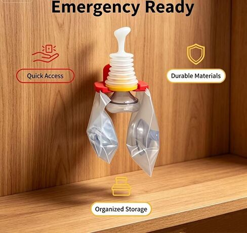 طقم تثبيت على الحائط قطعة واحدة لجهاز إنقاذ الاختناق LifeVac - حامل تخزين للطوارئ بتصميم سريع التحرير، سهل التركيب للمكتب المنزلي والمدرسة in Kuwait