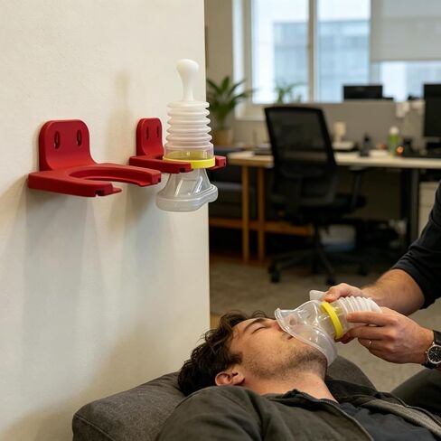 طقم تثبيت على الحائط قطعة واحدة لجهاز إنقاذ الاختناق LifeVac - حامل تخزين للطوارئ بتصميم سريع التحرير، سهل التركيب للمكتب المنزلي والمدرسة in Kuwait