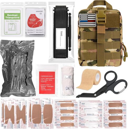 41 Pack IFAK Trauma Kit – Tourniquet, 4-Inch Israeli Bandage, Molle Bag – First Aid Kit for Car, Hiking, Travel in Saudi Arabia