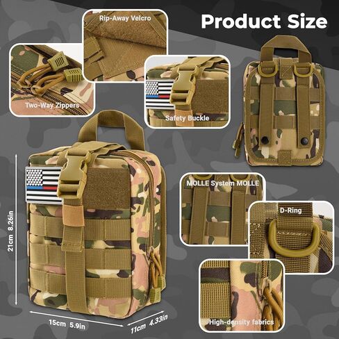 41 Pack IFAK Trauma Kit – Tourniquet, 4-Inch Israeli Bandage, Molle Bag – First Aid Kit for Car, Hiking, Travel in Saudi Arabia