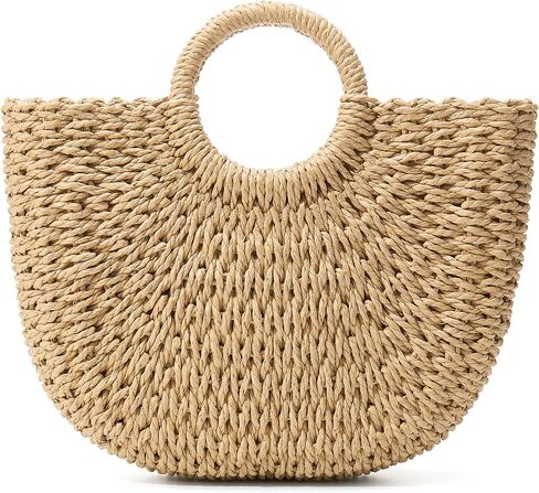 Summer Straw Beach Tote Bag for Women,Crossbody Bags Boho Purse,Handmade Straw Rattan Woven Handbag for Travel 2026 in Saudi Arabia