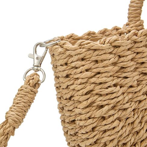 Summer Straw Beach Tote Bag for Women,Crossbody Bags Boho Purse,Handmade Straw Rattan Woven Handbag for Travel 2026 in Saudi Arabia