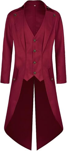 Mens Steampunk Tailcoat Jacket Pirate Coat Victorian Tailcoat Jacket Gothic Coat Halloween Costume in Saudi Arabia