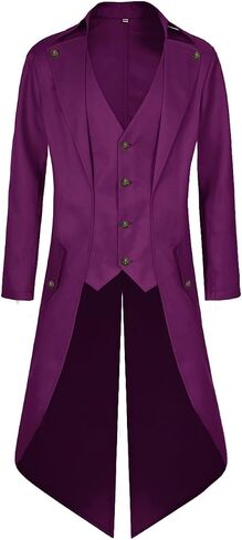 Mens Steampunk Tailcoat Jacket Pirate Coat Victorian Tailcoat Jacket Gothic Coat Halloween Costume in Saudi Arabia