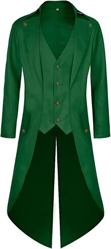 Mens Steampunk Tailcoat Jacket Pirate Coat Victorian Tailcoat Jacket Gothic Coat Halloween Costume in Saudi Arabia