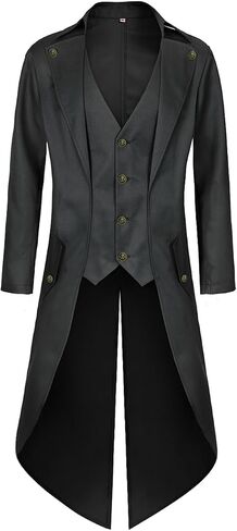 Mens Steampunk Tailcoat Jacket Pirate Coat Victorian Tailcoat Jacket Gothic Coat Halloween Costume in Saudi Arabia