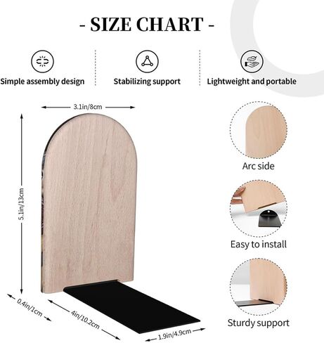 (2 PCS/1 Pairs) Wood Bookends, Squirrel Tree Hole Maple Leaf Decorative Wood Bookends for Shelves Kids Room Desk Home Office Book Stoppers for Holiding Books 5x3 Inch in Saudi Arabia