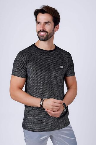 Barabas Men's Glittery Sparkle Crew-Neck T-Shirt ST702 in Saudi Arabia