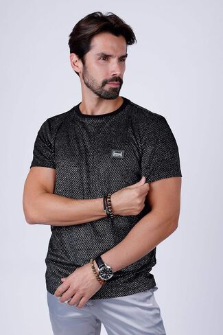 Barabas Men's Glittery Sparkle Crew-Neck T-Shirt ST702 in Saudi Arabia