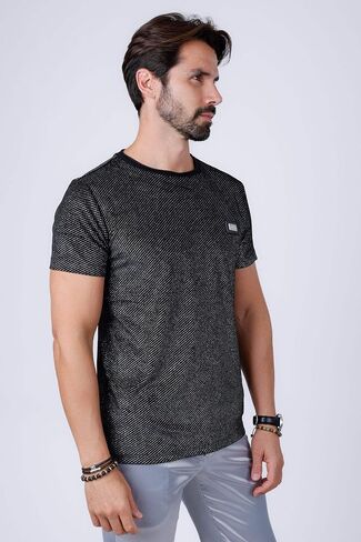 Barabas Men's Glittery Sparkle Crew-Neck T-Shirt ST702 in Saudi Arabia