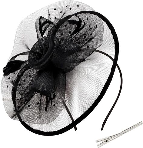 Fascinators Hats for Women Girls, Tea Party Hats Flower Mesh Feather on Headband &Clip for Horse Races Wedding Prom in Saudi Arabia