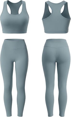 Workout Sets For Women 2 Piece Butter Soft Racerback Sports Bra Match High Waist Leggings For Gym Yoga Pilates Active Outfits in Saudi Arabia