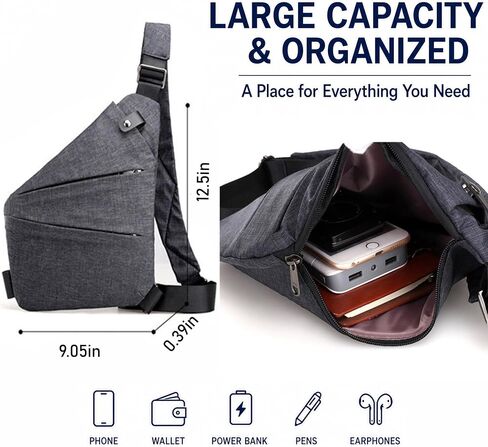 Simplify Living Anti Theft Crossbody Bag: Made of Oxford Fabric, Featuring an Adjustable Shoulder Strap, Water-Resistant and Machine-Washable, Perfect for Daily Commuting. in Saudi Arabia