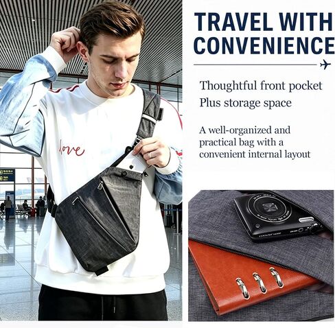 Simplify Living Anti Theft Crossbody Bag: Made of Oxford Fabric, Featuring an Adjustable Shoulder Strap, Water-Resistant and Machine-Washable, Perfect for Daily Commuting. in Saudi Arabia