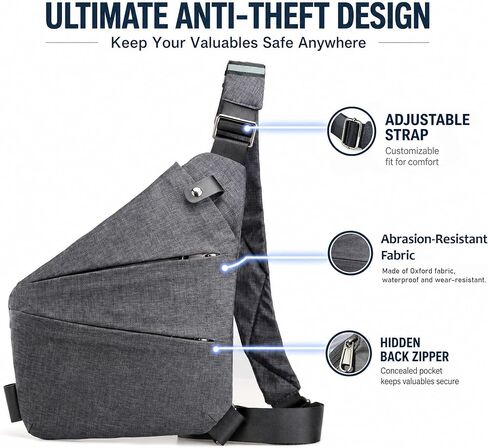 Simplify Living Anti Theft Crossbody Bag: Made of Oxford Fabric, Featuring an Adjustable Shoulder Strap, Water-Resistant and Machine-Washable, Perfect for Daily Commuting. in Saudi Arabia
