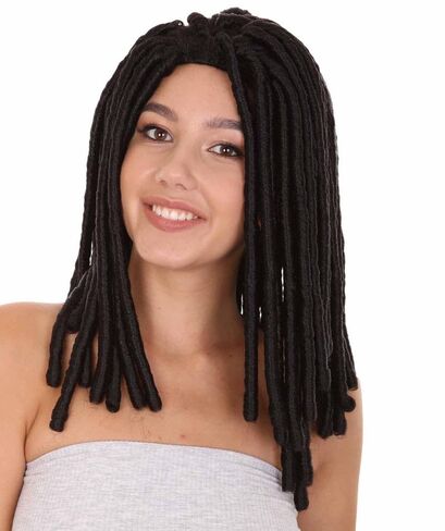 Long Black Dreadlock Womens Wig | Dramatical Halloween Wig | Breathable Capless Cap Handcrafted Wig in Saudi Arabia