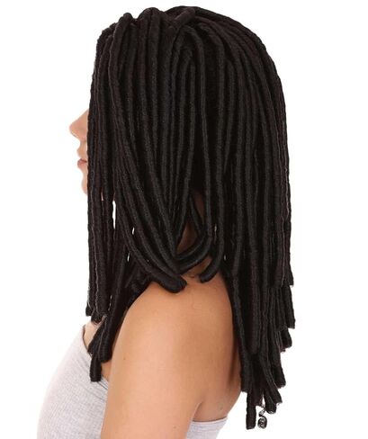 Long Black Dreadlock Womens Wig | Dramatical Halloween Wig | Breathable Capless Cap Handcrafted Wig in Saudi Arabia