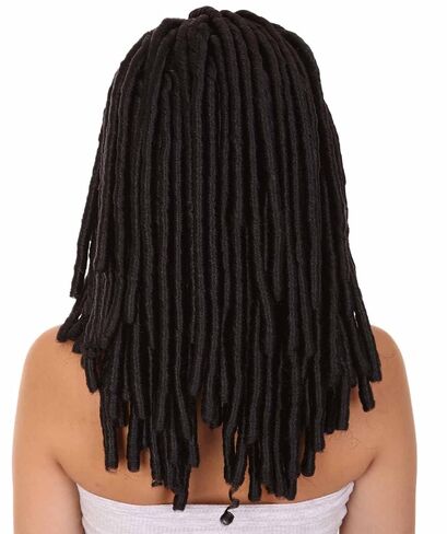 Long Black Dreadlock Womens Wig | Dramatical Halloween Wig | Breathable Capless Cap Handcrafted Wig in Saudi Arabia