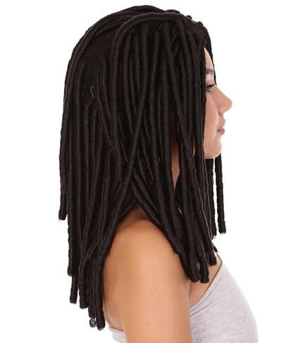 Long Black Dreadlock Womens Wig | Dramatical Halloween Wig | Breathable Capless Cap Handcrafted Wig in Saudi Arabia