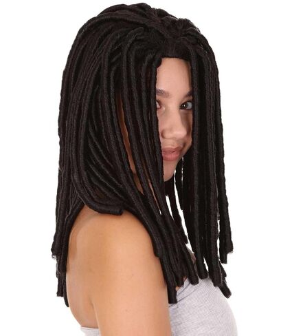 Long Black Dreadlock Womens Wig | Dramatical Halloween Wig | Breathable Capless Cap Handcrafted Wig in Saudi Arabia