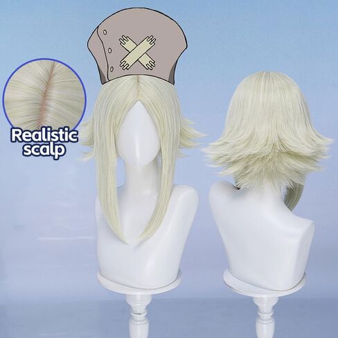 Eishia Stilza Cosplay Wig Short Blonde Hair 37cm Anime Women Cosplay Wig for Halloween Party in Saudi Arabia