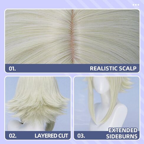 Eishia Stilza Cosplay Wig Short Blonde Hair 37cm Anime Women Cosplay Wig for Halloween Party in Saudi Arabia