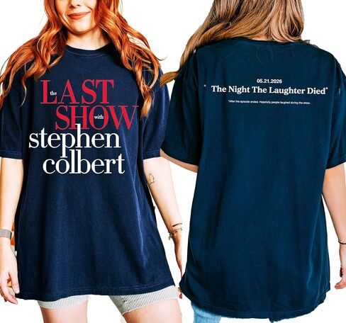 قميص The Late Show Stephan Colbert - تي شيرت The Last Show Stephen - The Last Late Night Show.w Finale تي شيرت برسومات مزدوجة الجوانب in Kuwait