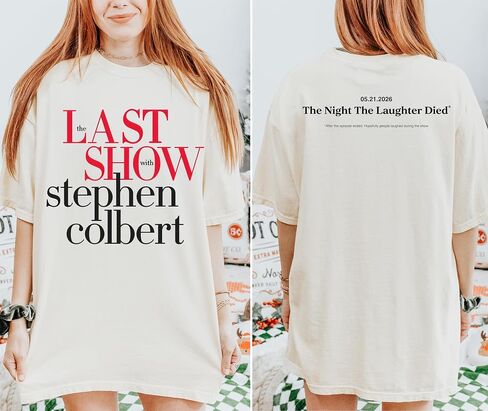 قميص The Late Show Stephan Colbert - تي شيرت The Last Show Stephen - The Last Late Night Show.w Finale تي شيرت برسومات مزدوجة الجوانب in Kuwait