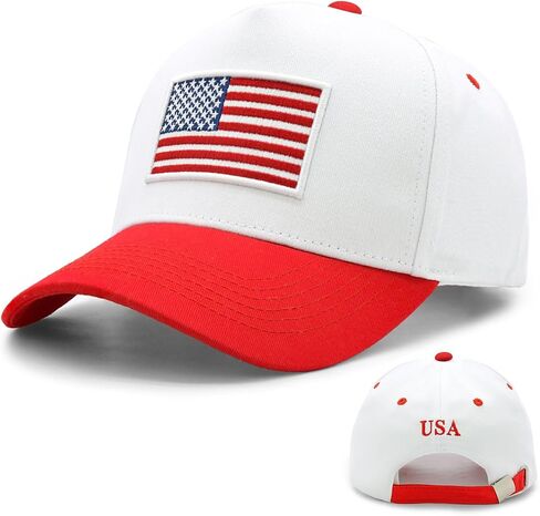 American Flag Trucker Hat, USA Embroidered Patriotic Baseball Caps, Red White and Blue Hat for Men Women Casual Wear in Saudi Arabia