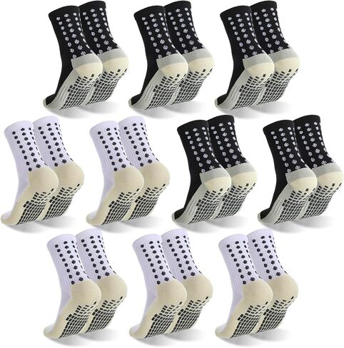 10 Pair Kids Grip Soccer Socks Bulk Non Slip Socks for 6-12 Years Old Boys Girls Kids Football Basketball Athletic Sports Sock in Kuwait