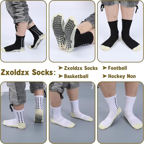10 Pair Kids Grip Soccer Socks Bulk Non Slip Socks for 6-12 Years Old Boys Girls Kids Football Basketball Athletic Sports Sock in Kuwait