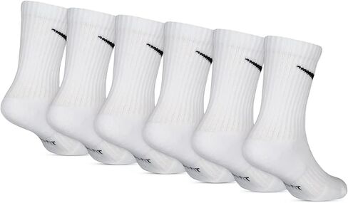 Nike Kids' Performance Cushioned Crew Training Socks (6 Pair) (White/Black in Kuwait