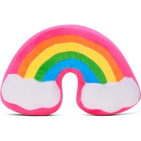 iscream Silky Fleece Covered 10.5" Slow Rise Squishy Rainbow and Clouds Shaped Stress Ball